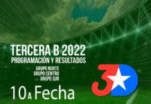 3era B – 10ta Fecha – Programación – Resultados Grupos Sur – Centro – Norte