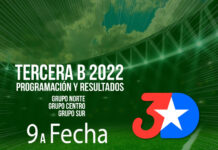 3era B – 9ta Fecha – Programación – Resultados Grupos Sur – Centro – Norte